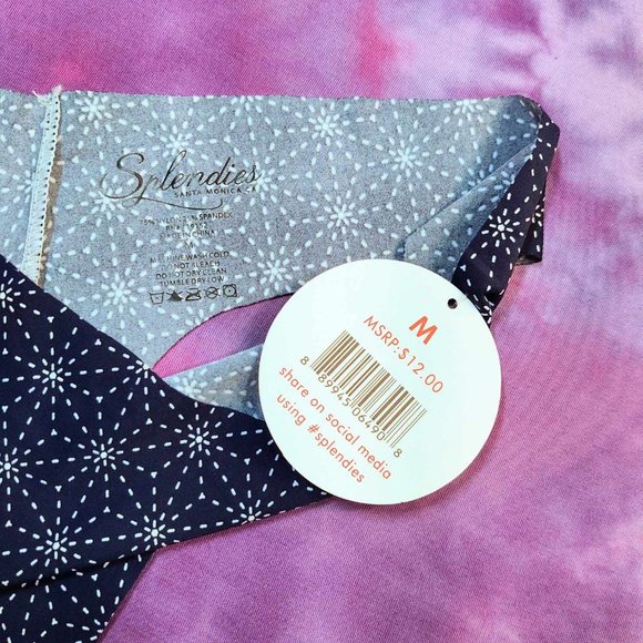 NWT Splendies No Show Navy Blue Thong: M - Picture 3 of 3